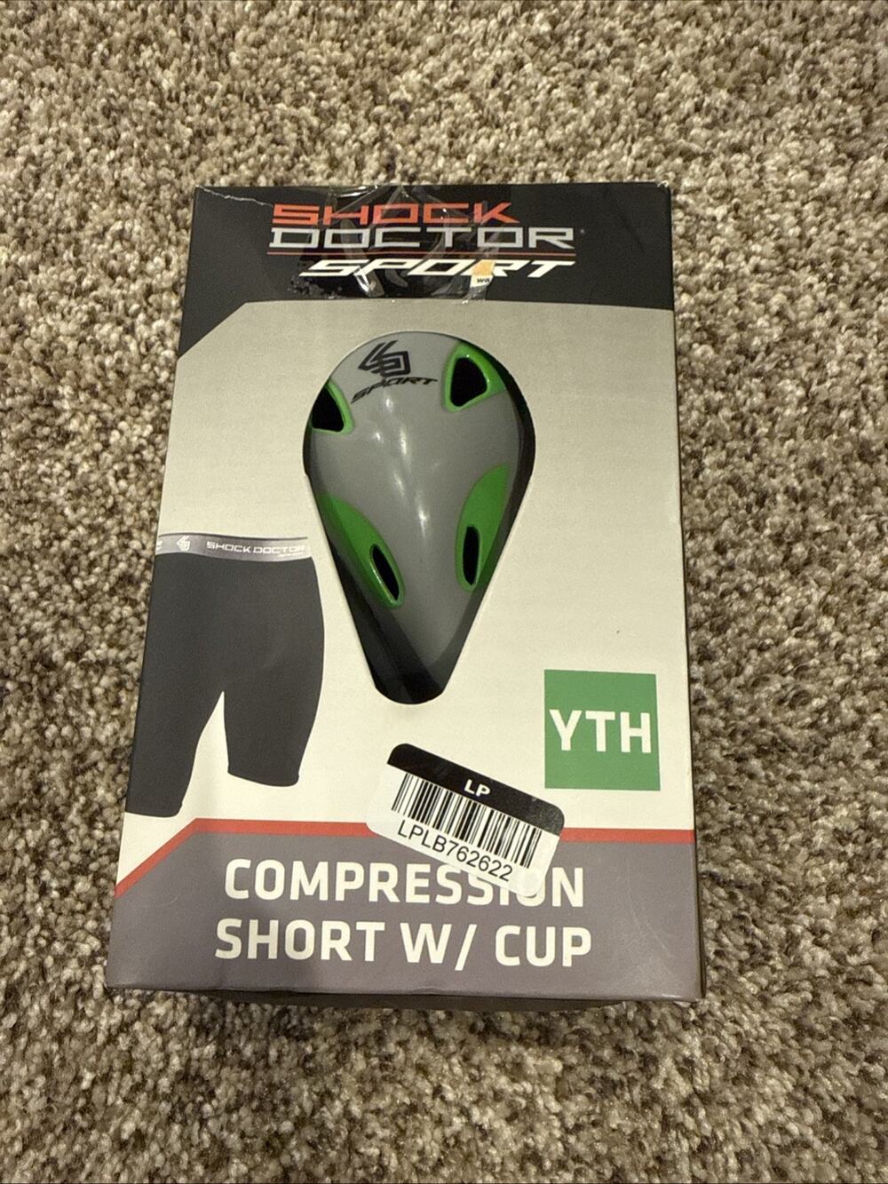 New in Package Shock Doctor Sport Black Compression Short W/ Cup Sz Youth 22-27"